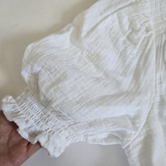 NWT Boden Anna Double cloth Midi dress white cotton gauze ruching sz 6P - Picture 7 of 14